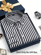 Men's Black and White Strip Shirt (FS-2)