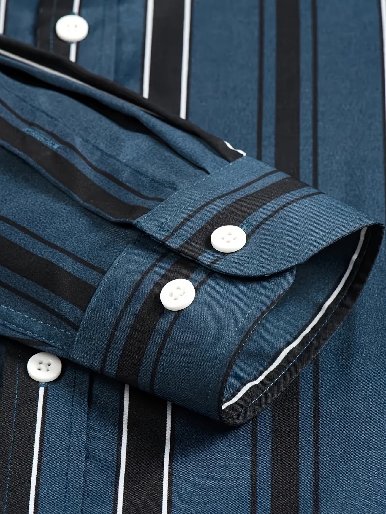 Men's Black and White Strip Shirt (FS-3)