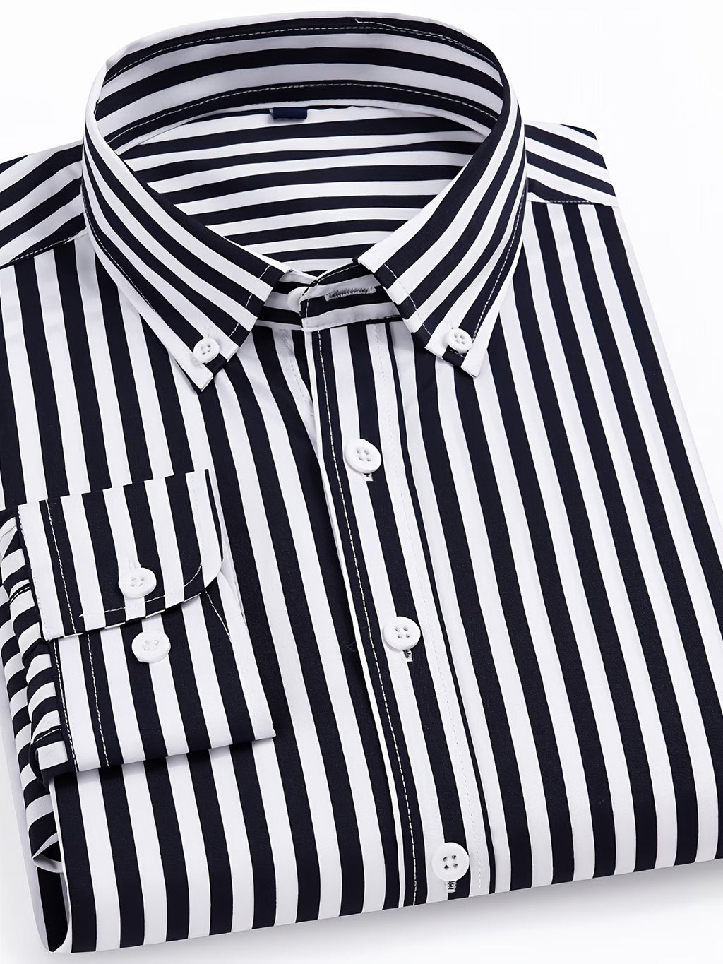 Men's Black and White Strip Shirt (FS-2)