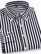 Men's Black and White Strip Shirt (FS-2)
