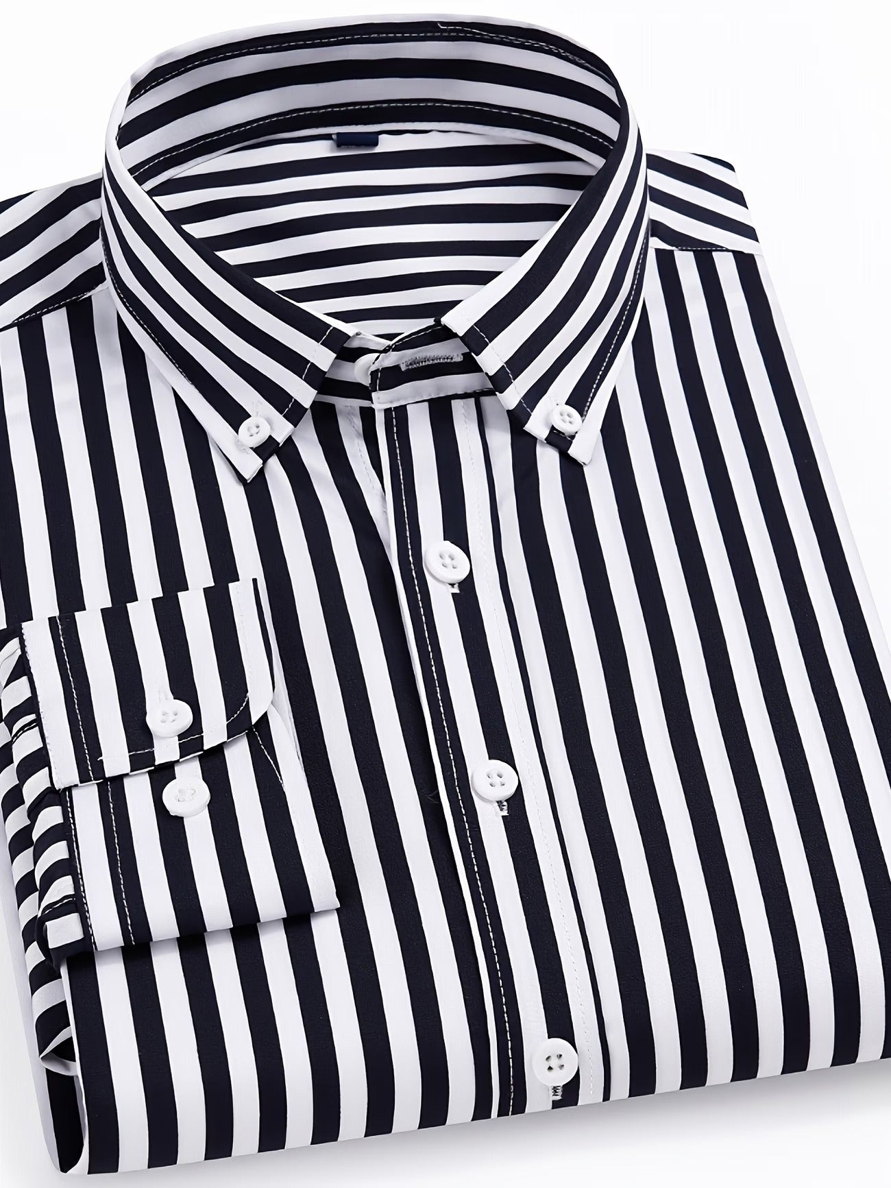 Men's Black and White Strip Shirt (FS-2)