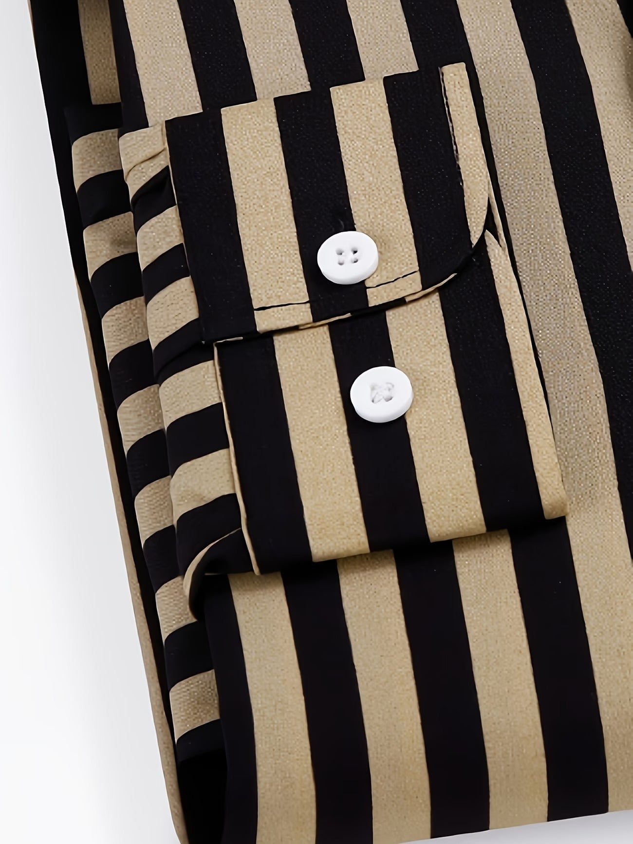 Men's Black and Gold Striped Button-Down Shirt (FS-1)
